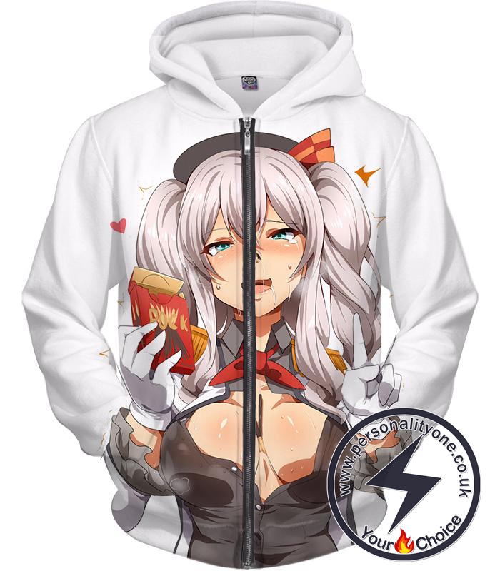 Ahegao Zip Up Hoodie Kantai Collection